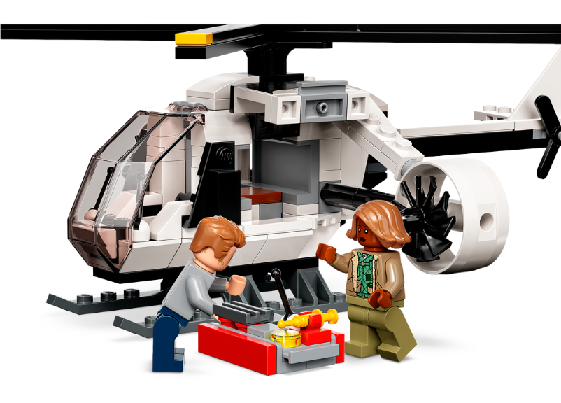 Lego Jurassic World L'attaque du Gignotosaurus et du Therizinosaurus - L'hélicoptère