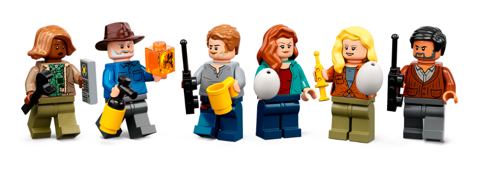 Lego Jurassic World L'attaque du Gignotosaurus et du Therizinosaurus - Les 6 mini figurines